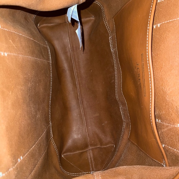 Great condition! Medium Montauk Tote in Rich Oak & $60 adjustable strap - Picture 14 of 16